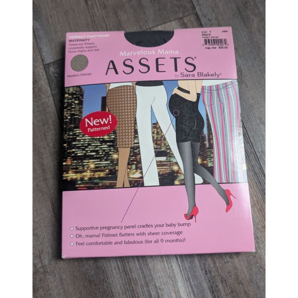 ASSETS by Spanx "Marvelous Mama" Perfect Pantyhose Modern Fishnet 836M Size 1